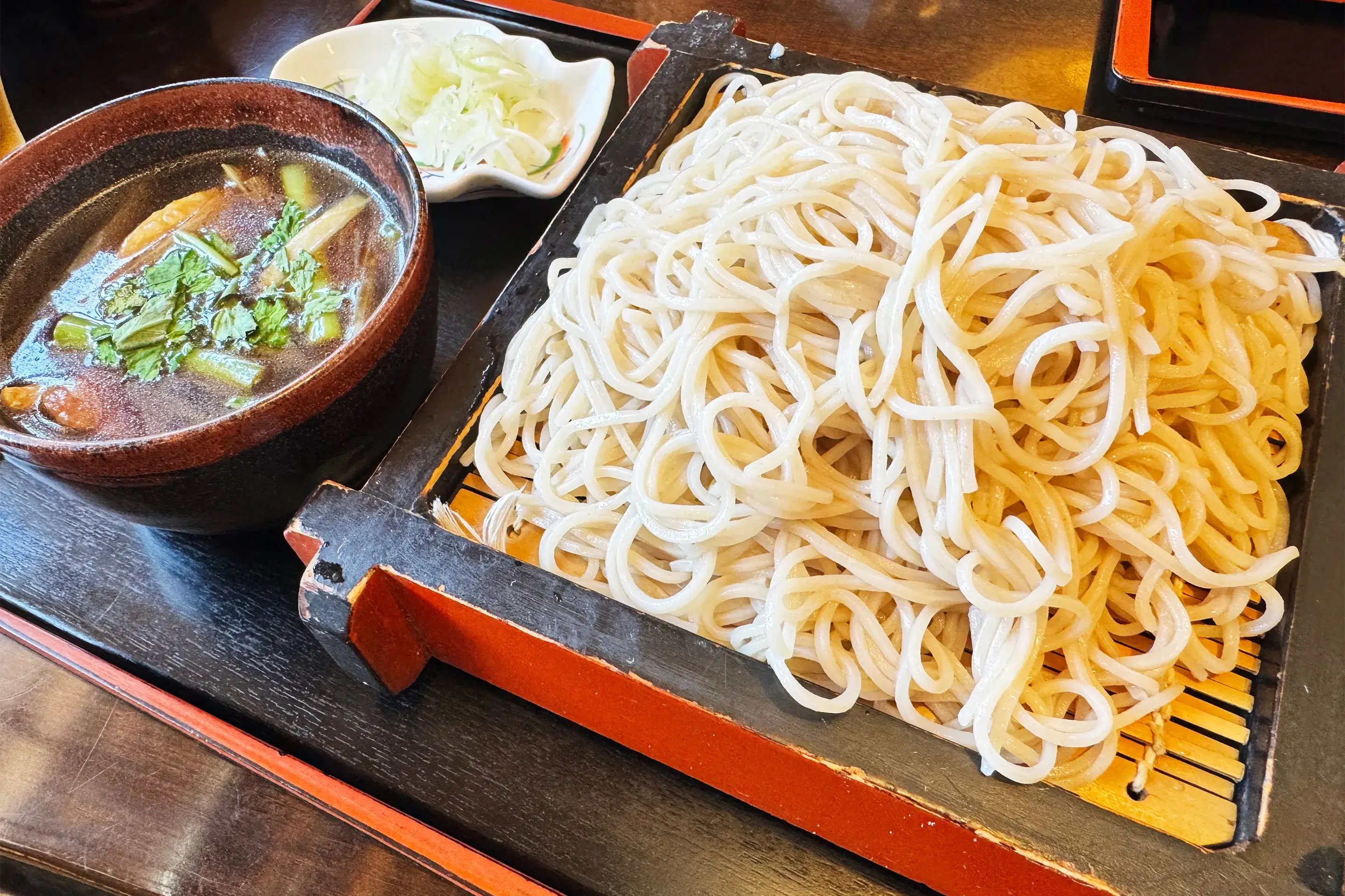 大多喜城純米吟醸原酒とつけ鴨蕎麦との組み合わせ